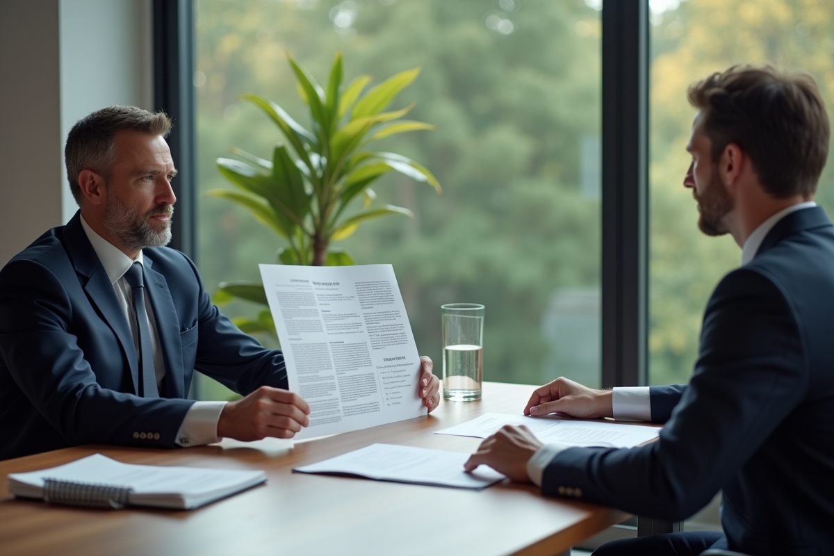 Avocat en cabinet moderne discutant avec un client