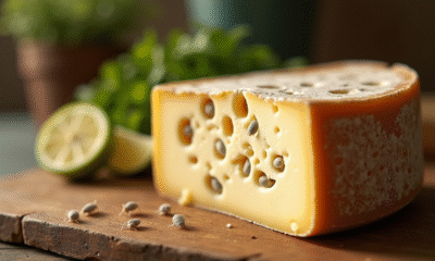 Coupure d'un fromage corse avec vers blancs visibles