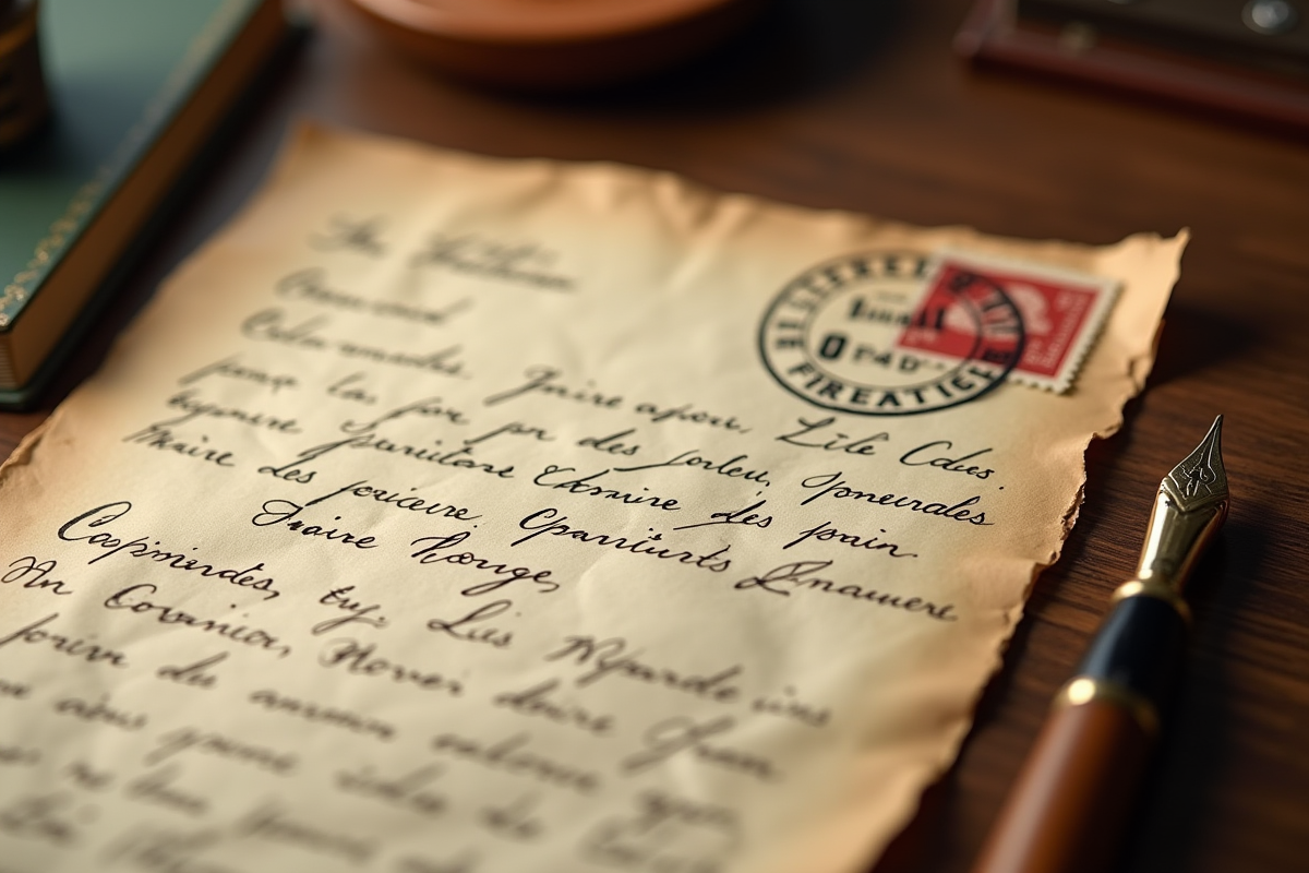 Lettre ancienne avec timbre et code postal de Lille