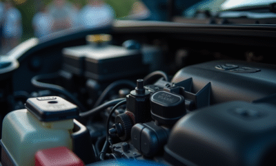 Compartiment moteur d'une Citroen avec câblage visible