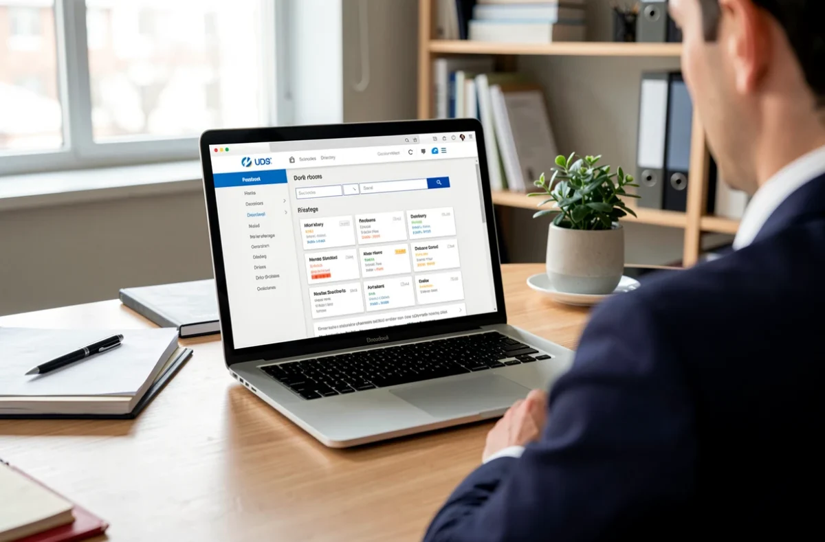 Recherche d'une entreprise dans un annuaire en ligne sur ordinateur