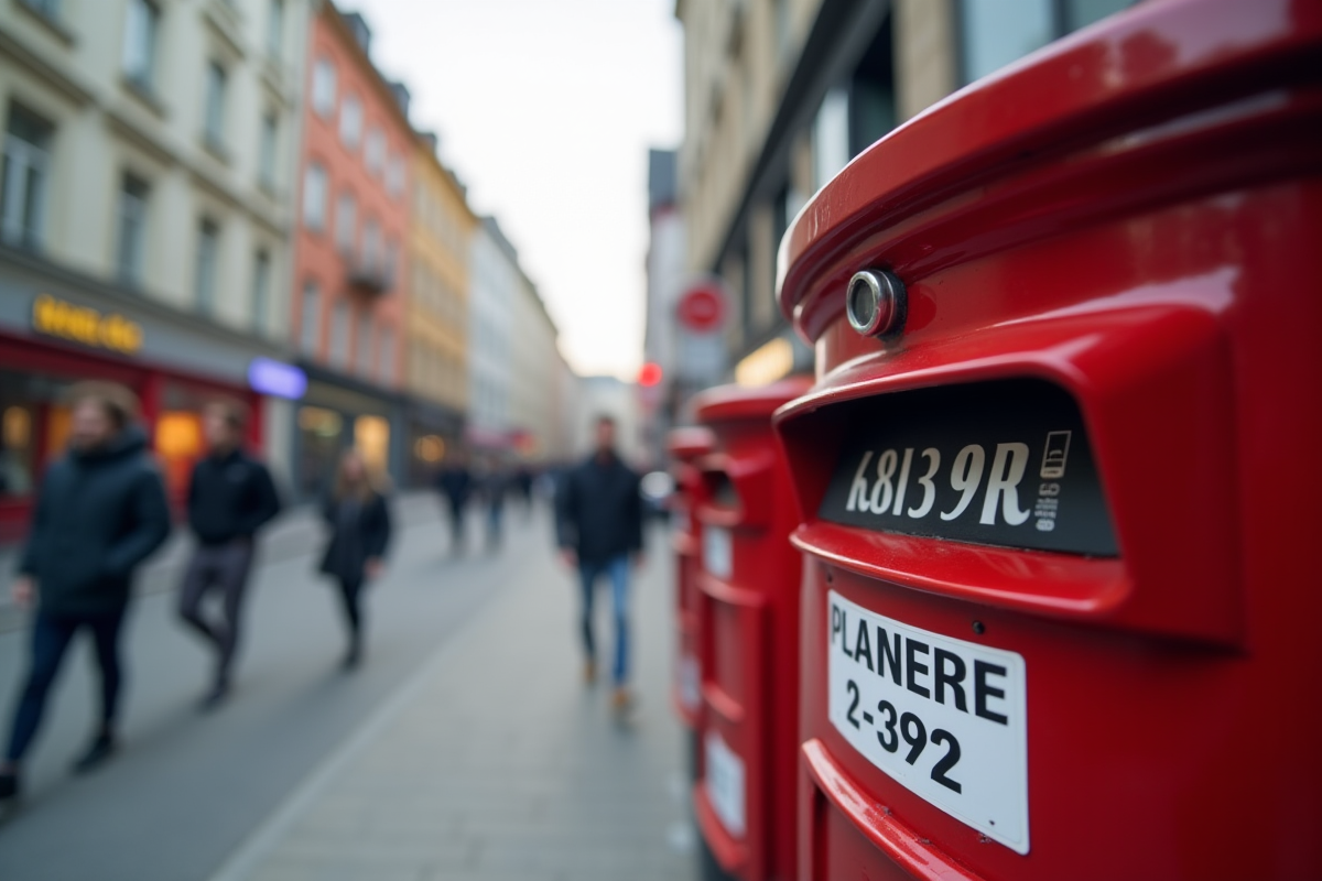 Scène urbaine à Lille avec boîte aux lettres moderne